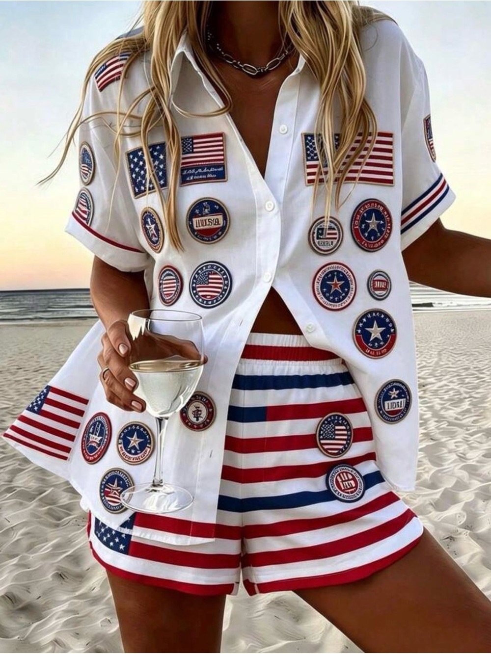 American Flag 2-Piece Set | Size Medium | Brand New Never Worn